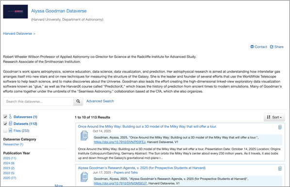 Example of a Harvard-affiliated faculty collection